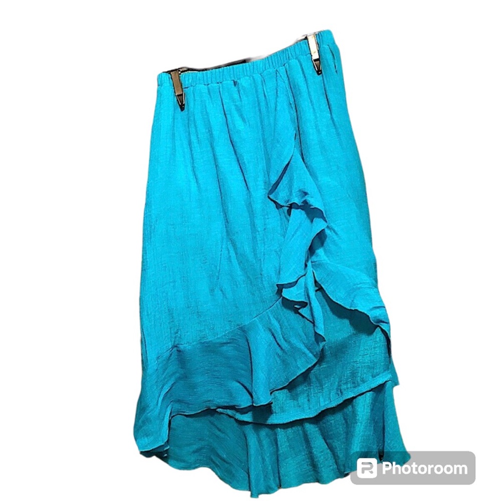 BCX HiLow Lined Skirt Turquoise Size Small